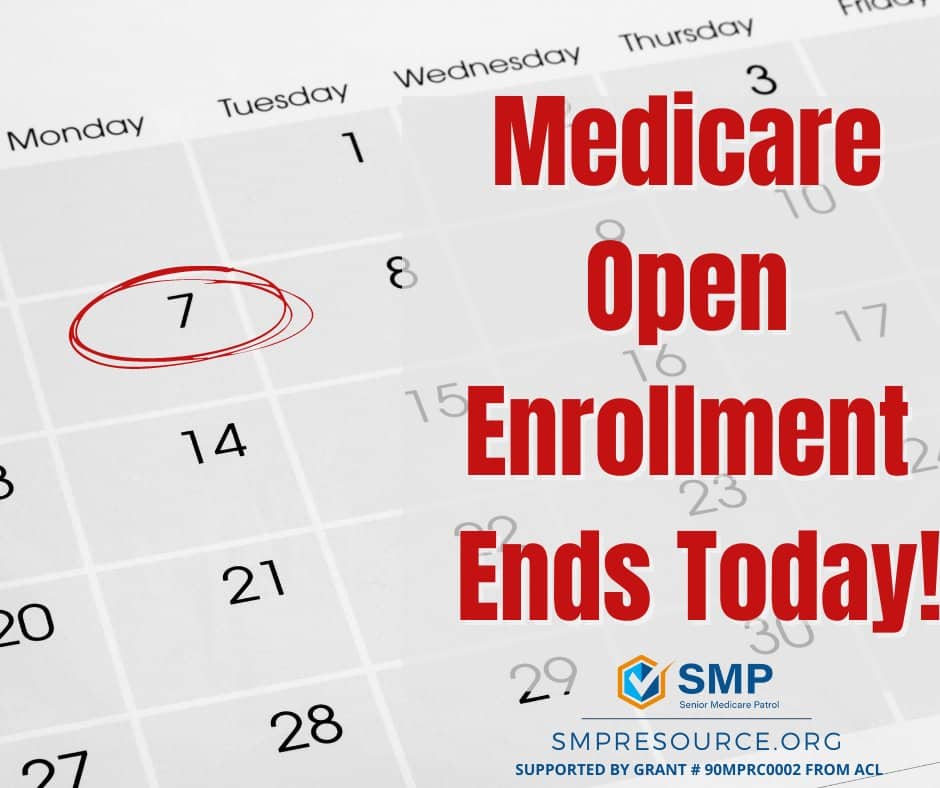 Medicare Open Enrollment Ends Today! – Age Friendly R.I.