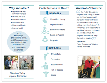 image of Volunteerism for Older Adults brochure.