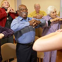 older adults exercising.