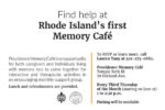 Image of RI Memory Cafe announcement.